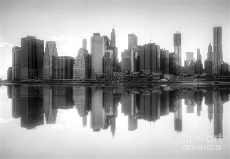 New York Skyline Sunset BW Photograph by Yhun Suarez