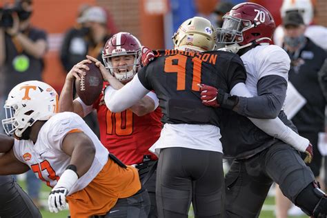 Alabama's Mac Jones sustains ankle injury at Senior Bowl | AP News