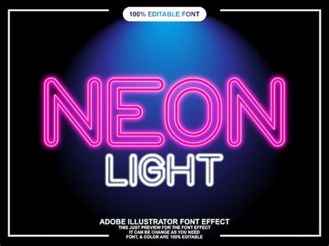 Premium Vector | Neon light font effect