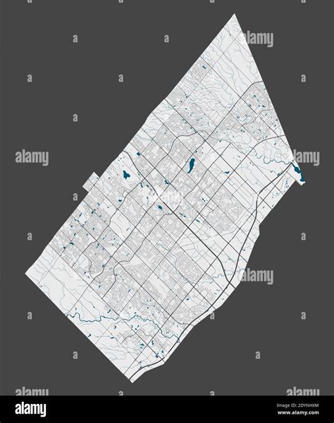 Brampton map. Detailed map of Brampton city administrative area ...