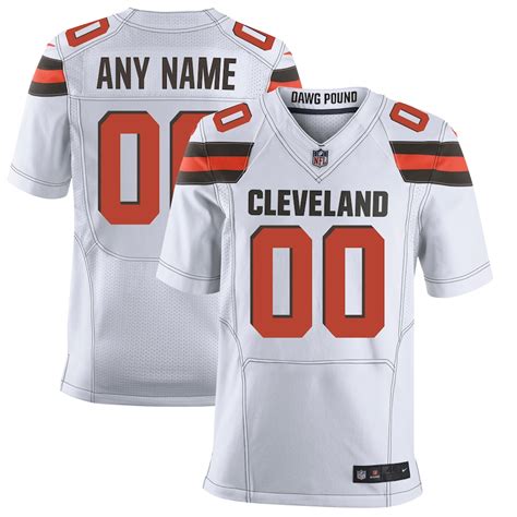 Men's Nike White Cleveland Browns Custom Elite Jersey