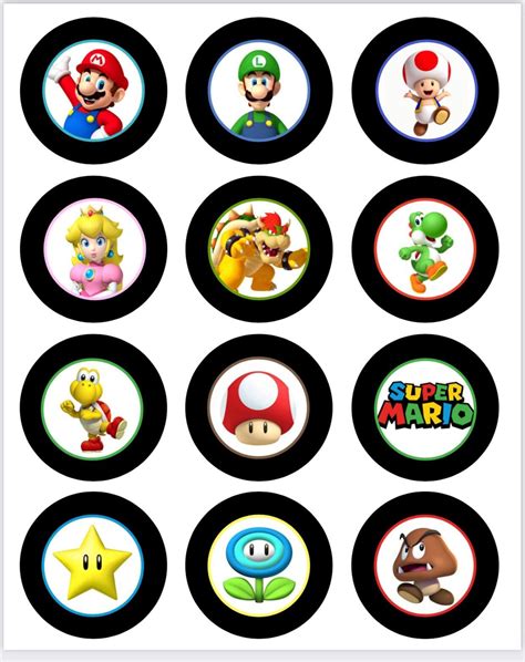 Super Mario Bros Cupcake Toppers PDF Instant Download Printable ...