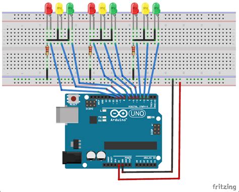 Traffic light system using Arduino