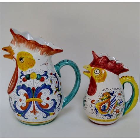 Italian Rooster Pitchers - A Pair | Chairish