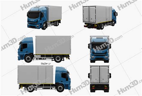 Iveco EuroCargo Box Truck 2019 Blueprint Template - 3DModels.org