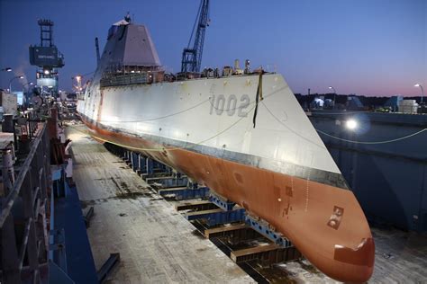 Future USS Lyndon B. Johnson (DDG 1002) Launched at Bath Iro