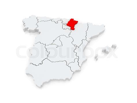 Map of Navarre. Spain. | Stock image | Colourbox