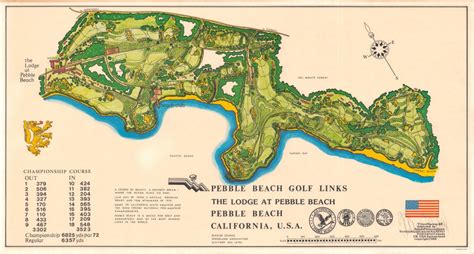 Pebble Beach Golf Links, the Lodge at Pebble Beach.: Geographicus Rare ...