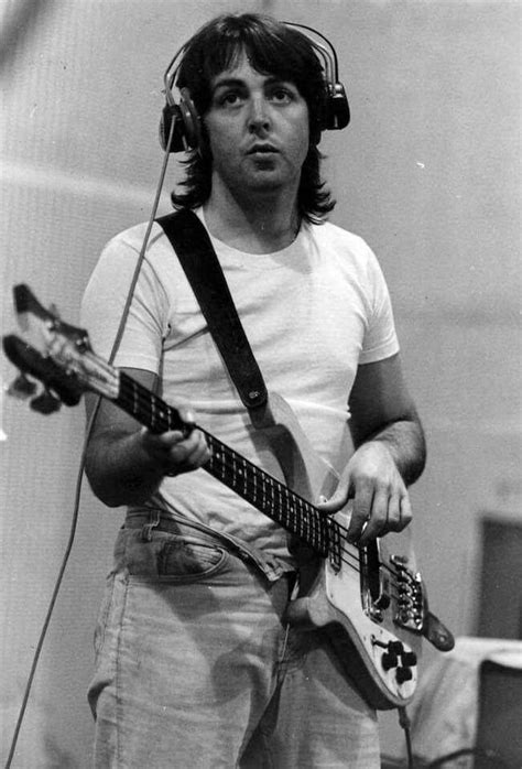 Paul McCartney in the studio playing his Rickenbacker bass - 23rd July ...