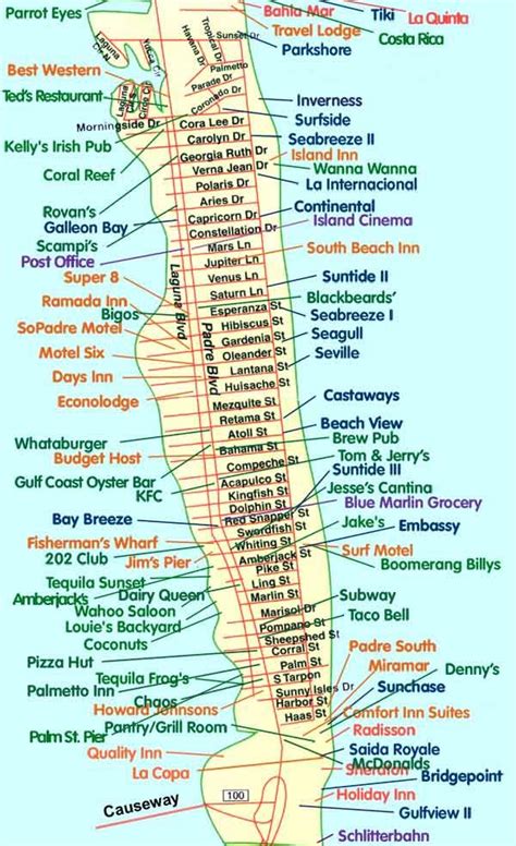 South Padre Island Map - Map Of The World