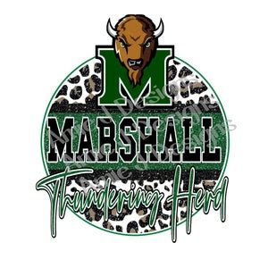 Marshall Thundering Herd Ohio Mascot Version Glitter Texas PNG Sublimation Design Digital ...