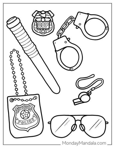 Police Officer Tools Coloring Pages