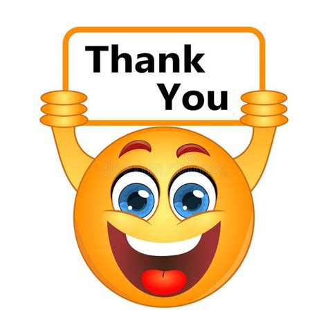 Thank you thanks expressing gratitude note on a sign. vector illustration | Funny emoji faces ...