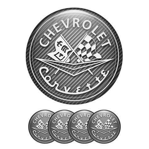 Chevrolet Corvette 3D Silicone Stickers Wheel Center Cap Carbon | Wheel ...