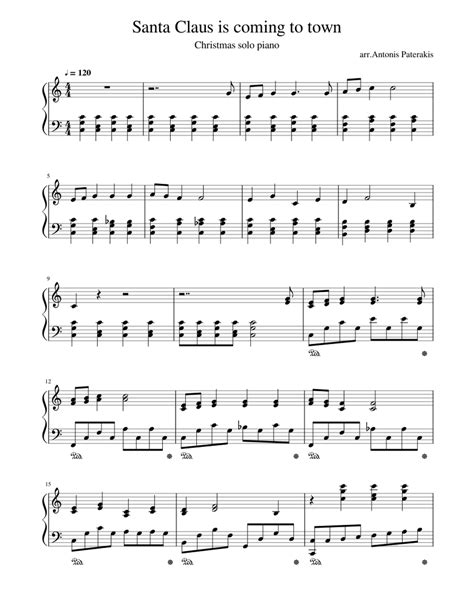 Santa Claus is coming to town Sheet music for Piano (Solo) | Musescore.com