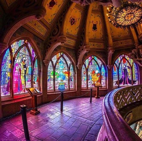 The stained glass inside Sleeping Beauty Castle at Disneyland Paris is ...