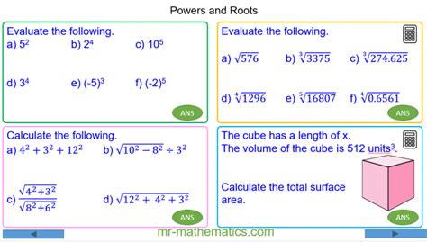 Powers and Roots - Mr-Mathematics.com