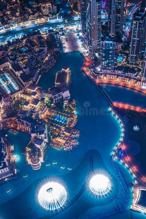 Dubai Night View Seen from the Observation Deck of Burj Khalifa Stock ...