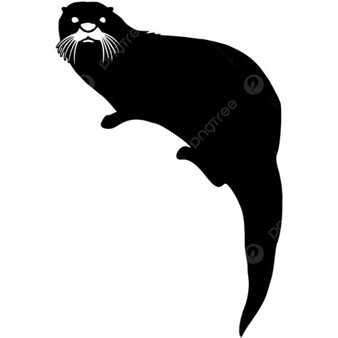 Otters Silhouette PNG Transparent, Sea Otter Black And White ...