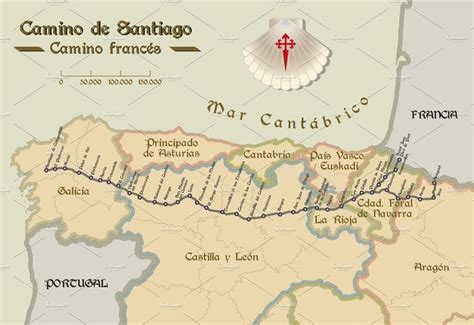 Camino de Santiago Map | Camino de santiago, Map, Santiago