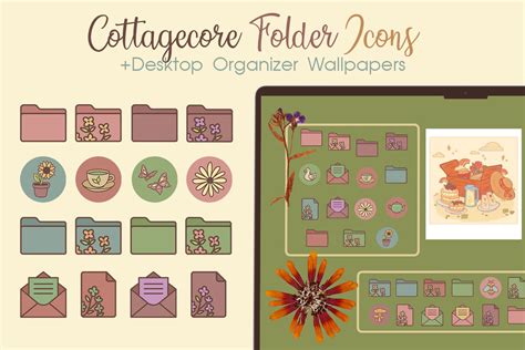 Cottagecore Aesthetic Folder Icons for Mac & Windows - Free 🧚🏻‍♀️🌱