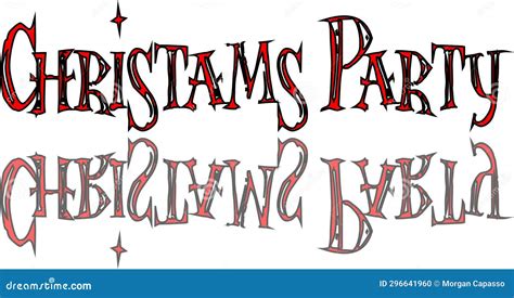 Christmas Party Text Sign Illustration Stock Illustration - Illustration of background, abstract ...