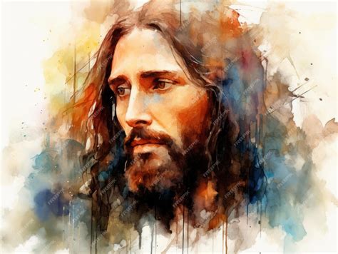 Premium Photo | Portrait of Jesus Christ Watercolor painting ...