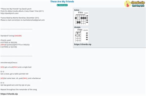 Chord: These Are My Friends - tab, song lyric, sheet, guitar, ukulele ...