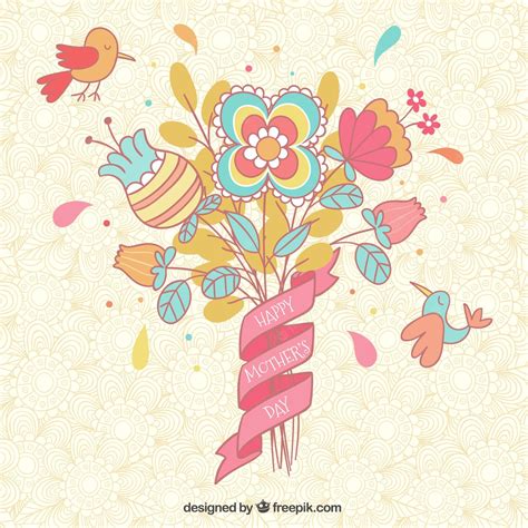 Free Vector | Floral mother's day card