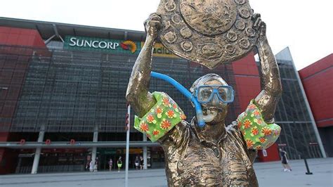 This statue of NRL legend Wally Lewis was well protected during ...