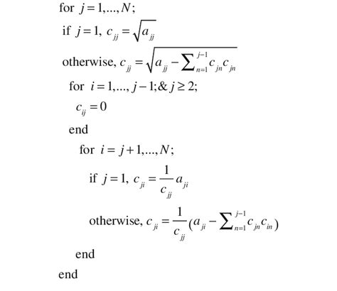 Algorithm for calculating the lower triangle of Cholesky factorization ...