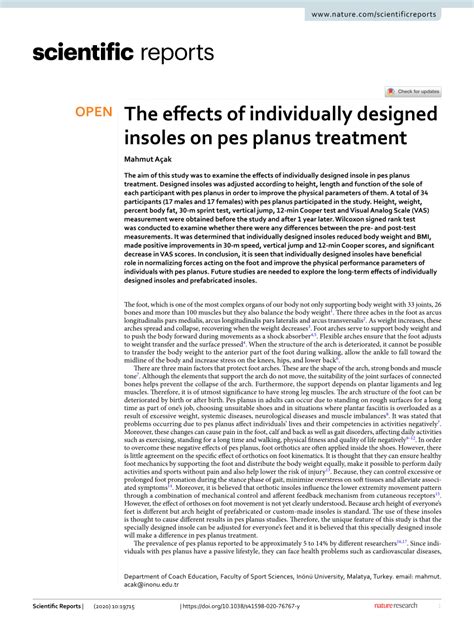 (PDF) The effects of individually designed insoles on pes planus treatment