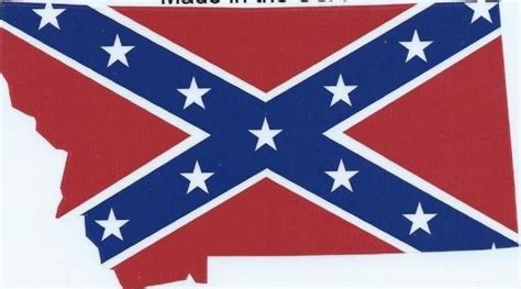 5in x 3in Montana Flag ReBel Confederate Battle Bumper Sticker Decal Stickers Decals