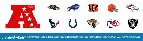 TOP NFL Teams. Set of Logos. American Football. AFC Teams. Vector Illustration. VINNITSA ...