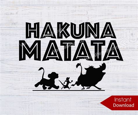 Hakuna Matada SVG El Rey León Simba SVG Hakuna Matada png - Etsy España