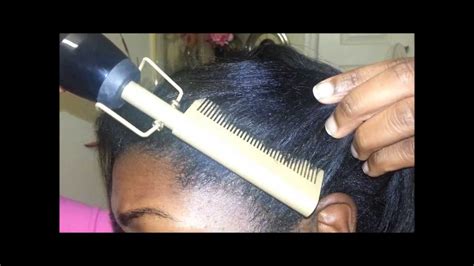 How I use a Straightening Comb on New Growth [relaxed hair] - YouTube