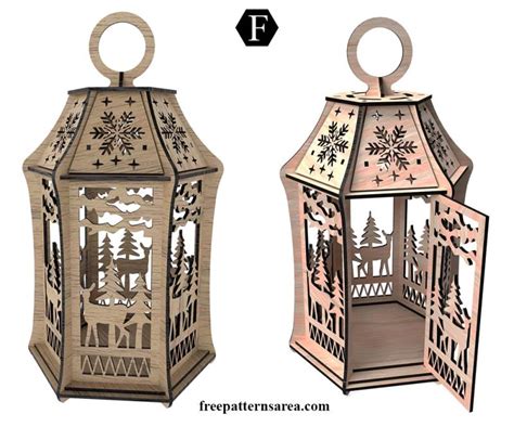 Christmas Laser Cut Lantern Patterns: Festive DIY Wood Decor - FreePatternsArea