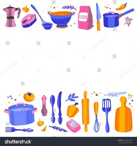 Kitchen Tools Kitchenware Cooking Baking Utensils Stock Vector (Royalty Free) 1689062758 ...