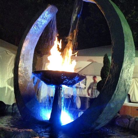 Beautiful water feature and fire pit | Diy water fountain, Water ...
