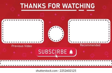 End Screen Red Design Red Outlinevideo Stock Vector (Royalty Free) 2252602125 | Shutterstock