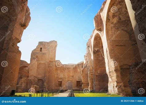 Thermae of Caracalla stock photo. Image of emperor, city - 35311266