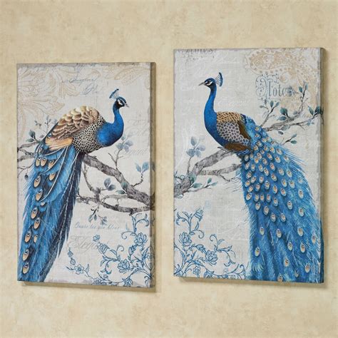 Magnificent Peacock Giclee Canvas Wall Art Set