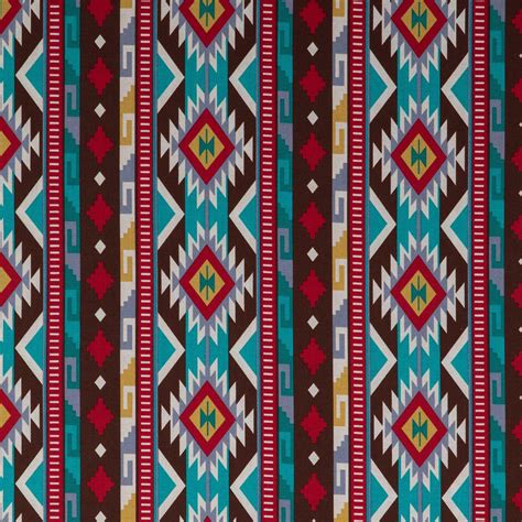 Turquoise, Red & Brown Tribal Cotton Apparel Fabric | Hobby Lobby | 1503531