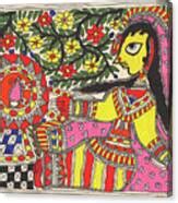 Indian Village Lady Painting, Trible Painting Madhubani Artwork Indian Miniature Watercolor ...