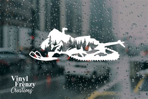 Ski Doo Snowmobile Vinyl Decal With Trees Snowmobile Decal - Etsy