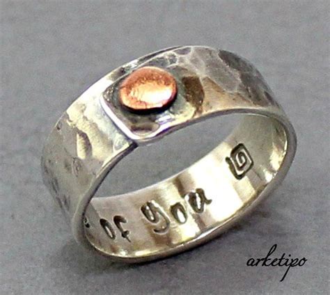 Personalized Sterling Silver Ring..handmade Hammered Sterling - Etsy