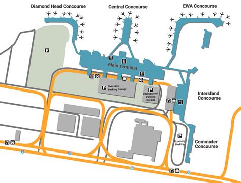 Honolulu International Airport Terminal Map - Tourist Map Of English