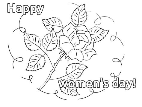 Rose for Women's Day Coloring Page - Free Printable Coloring Pages for Kids