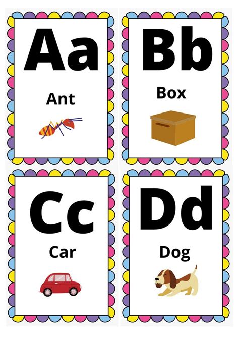 Alphabet Flashcards with Animal Pictures and Numbers