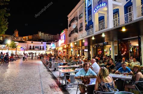 Bars on a walking street in Albufeira, Algarve, Portugal – Stock Editorial Photo © jorgefelix ...